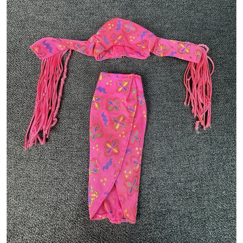 1994 Barbie BEAD FUN Fashions #12623 Mattel - Swingin' Fringe Fashion PINK Rare